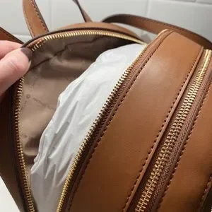 Michael Kors Brown Backpack Bag MK Unique Double Pocket Cute Luggage Purse Michael Kors | Bags | Michael Kors Brown Backpack Bag Mk  main image 4